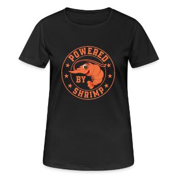 Powered By Shrimp Seafood Shrimp Lover - Frauen T-Shirt atmungsaktiv - Schwarz - Vorne - AI Model Female 172 light (172cm)