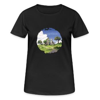 L'Église en ruine - T-shirt respirant Femme - noir - Devant - AI Model Female 172 light (172cm)
