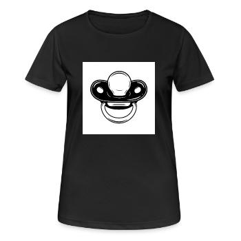 Dicker Schnuller - Baby in anmarsch! - Frauen T-Shirt atmungsaktiv - Schwarz - Vorne - AI Model Female 172 light (172cm)