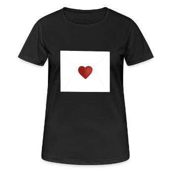 Liebesbrief - Frauen T-Shirt atmungsaktiv - Schwarz - Vorne - AI Model Female 172 light (172cm)