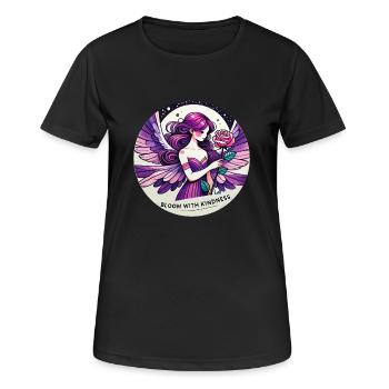 Blühen Sie mit Freundlichkeit - Frauen T-Shirt atmungsaktiv - Schwarz - Vorne - AI Model Female 172 light (172cm)