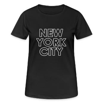 New York City - NYC - NY - Manhattan - Brooklyn - T-shirt respirant Femme - noir - Devant - AI Model Female 172 light (172cm)