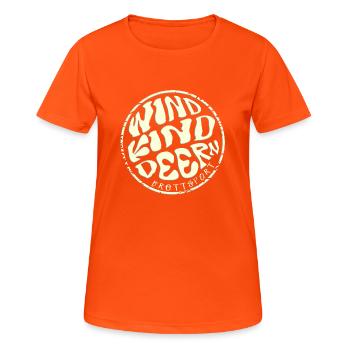 WINDKIND DEERN brettsport - Frauen T-Shirt atmungsaktiv - Neonorange - Vorne - AI Model Female 172 dark (172cm)