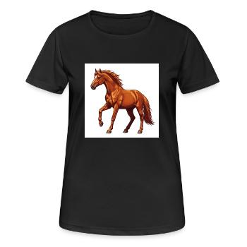 Le cheval : un animal noble - T-shirt respirant Femme - noir - Devant - AI Model Female 172 light (172cm)
