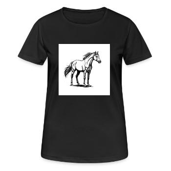Horses: friends and companions - Women's Breathable T-Shirt - black - Front - AI Model Female 172 light (172cm)