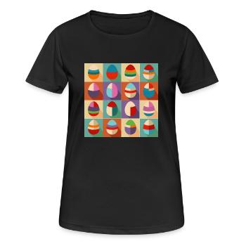 Oeufs de Pâques Design No.09 - T-shirt respirant Femme - noir - Devant - AI Model Female 172 light (172cm)
