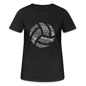 VOLLEYBALL Words Gift - Women's Breathable T-Shirt - black - Front - AI Model Female 172 light (172cm)