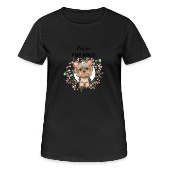 Passion pour l’art des chiens (charmant petit dieu) - T-shirt respirant Femme - noir - Devant - AI Model Female 172 light (172cm)