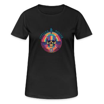 offline & analog - Frauen T-Shirt atmungsaktiv - Schwarz - Vorne - AI Model Female 172 light (172cm)