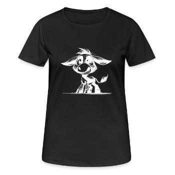 Câlin bébé âne dessin au crayon drôle - T-shirt respirant Femme - noir - Devant - AI Model Female 172 light (172cm)