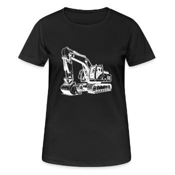 Excavatrice - Je ne fais pas de bruit - Je crée de l’espace - T-shirt respirant Femme - noir - Devant - AI Model Female 172 light (172cm)