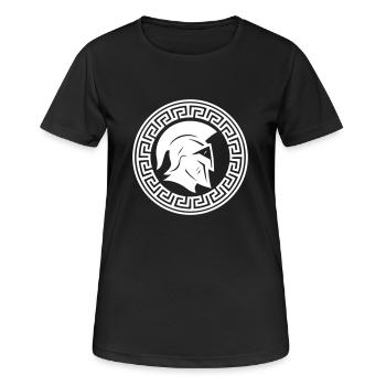 Icône du casque Spartan - T-shirt respirant Femme - noir - Devant - AI Model Female 172 light (172cm)