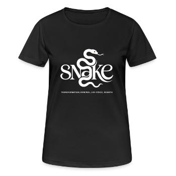 Serpent Puissance Animal – Transformation et Énergie - T-shirt respirant Femme - noir - Devant - AI Model Female 172 light (172cm)