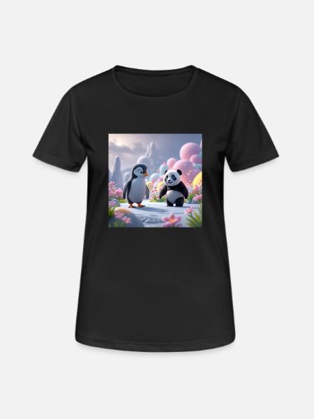 L’OURS ET LE PINGOUIN - T-shirt respirant Femme - noir