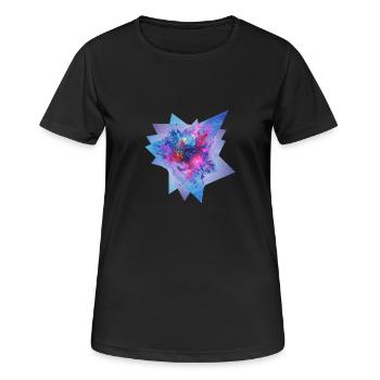 Fractal Pulse - Frauen T-Shirt atmungsaktiv - Schwarz - Vorne - AI Model Female 172 light (172cm)