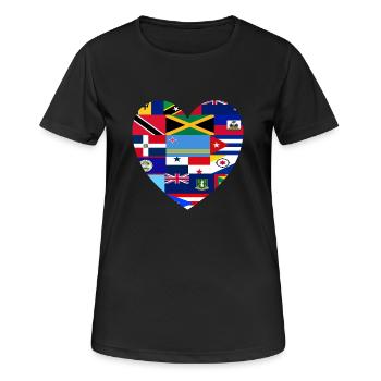 Le sentiment des Caraïbes réduit à l’essentiel - T-shirt respirant Femme - noir - Devant - AI Model Female 172 light (172cm)
