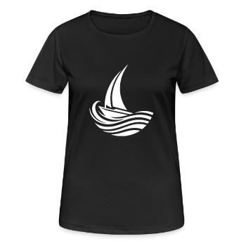 Segelclub Feeling für unterwegs - Frauen T-Shirt atmungsaktiv - Schwarz - Vorne - AI Model Female 172 light (172cm)