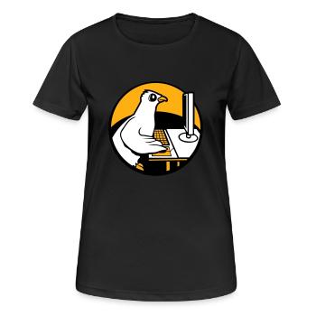 Pigeon Works Bureau Ordinateur Clavier Souris Gamer - T-shirt respirant Femme - noir - Devant - AI Model Female 172 light (172cm)