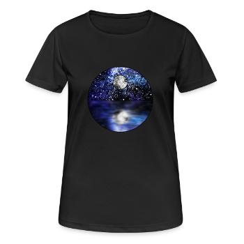 Cosmic Full Moon Scene - Women's Breathable T-Shirt - black - Front - AI Model Female 172 light (172cm)