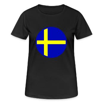 Sweden Flag Flag - Women's Breathable T-Shirt - black - Front - AI Model Female 172 light (172cm)