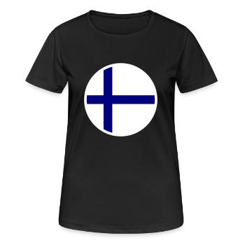 Finland Flag Flag - Women's Breathable T-Shirt - black - Front - AI Model Female 172 light (172cm)