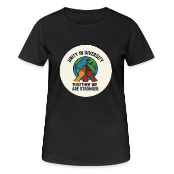 UNITÉ DANS LA DIVERSITÉ - T-shirt respirant Femme - noir - Devant - AI Model Female 172 light (172cm)