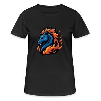 Horse – Thunder Hoof | Urban Zodiac Mascot - Women's Breathable T-Shirt - black - Front - AI Model Female 172 light (172cm)