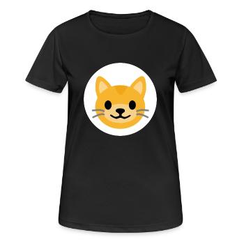 Katzengesicht Weiß | ~NU-Beziehungen | Vektor - Frauen T-Shirt atmungsaktiv - Schwarz - Vorne - AI Model Female 172 light (172cm)