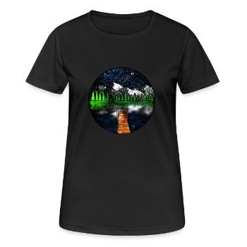Scène de lac cosmique - T-shirt respirant Femme - noir - Devant - AI Model Female 172 light (172cm)