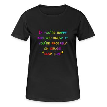 Drogues du bonheur - T-shirt respirant Femme - noir - Devant - AI Model Female 172 light (172cm)