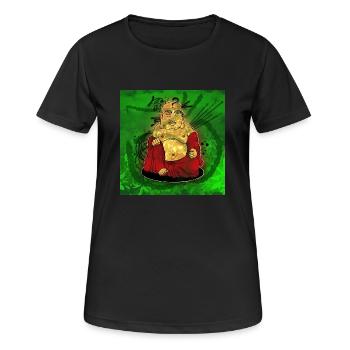 Buddha - Frauen T-Shirt atmungsaktiv - Schwarz - Vorne - AI Model Female 172 light (172cm)