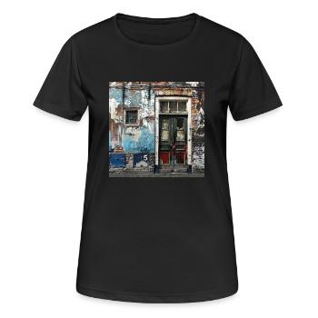 Lost Place Haustür No. 5 verlassen verfallen urban - Frauen T-Shirt atmungsaktiv - Schwarz - Vorne - AI Model Female 172 light (172cm)