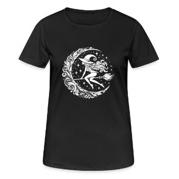 Sorcière sur balai - T-shirt respirant Femme - noir - Devant - AI Model Female 172 light (172cm)