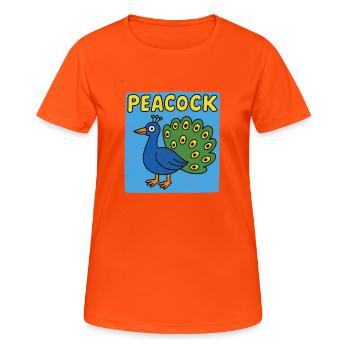 Peacock cartoon - weathered look - Women's Breathable T-Shirt - neon orange - Front - AI Model Female 172 dark (172cm)