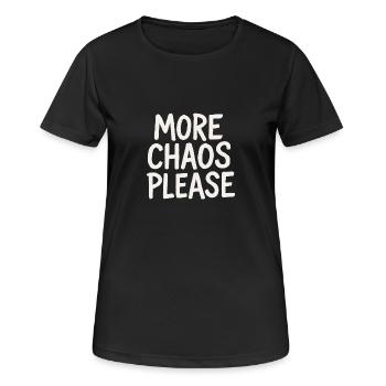 Plus de chaos - T-shirt respirant Femme - noir - Devant - AI Model Female 172 light (172cm)