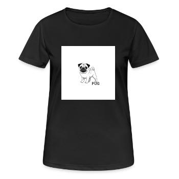 Der Mops - Frauen T-Shirt atmungsaktiv - Schwarz - Vorne - AI Model Female 172 light (172cm)