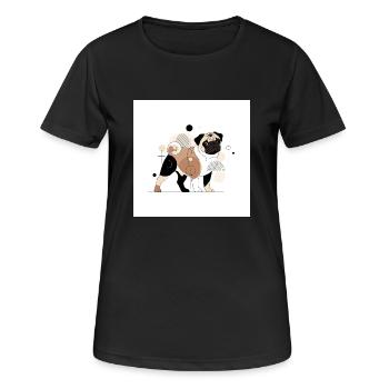 Mops - Frauen T-Shirt atmungsaktiv - Schwarz - Vorne - AI Model Female 172 light (172cm)