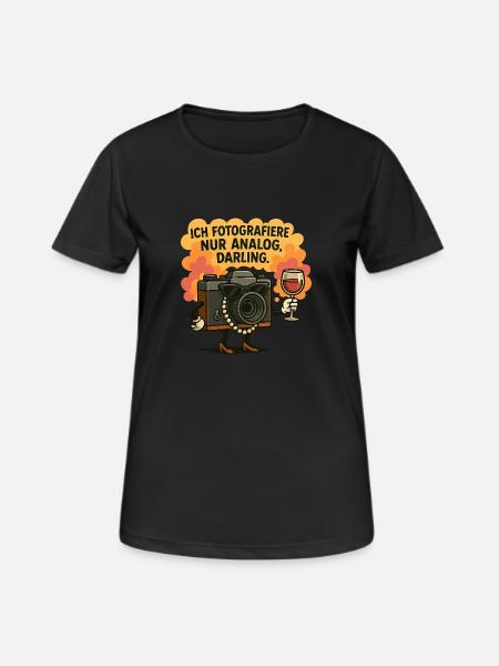 Chéri analogique - T-shirt respirant Femme - noir