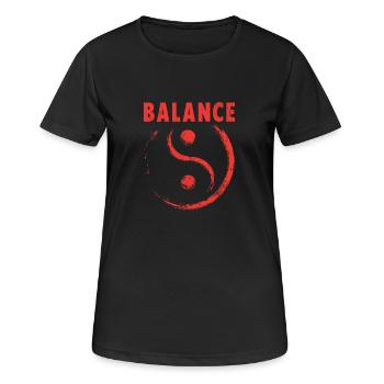 Équilibre Yin et Yang - T-shirt respirant Femme - noir - Devant - AI Model Female 172 light (172cm)