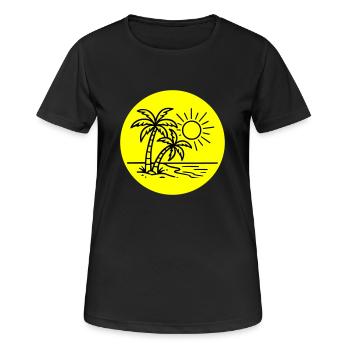 Île Palmier Symbole Vacances - T-shirt respirant Femme - noir - Devant - AI Model Female 172 light (172cm)