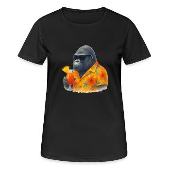 Gorilla Hawaii Comic - Women's Breathable T-Shirt - black - Front - AI Model Female 172 light (172cm)