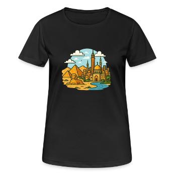 cairo kairo stadt - Frauen T-Shirt atmungsaktiv - Schwarz - Vorne - AI Model Female 172 light (172cm)