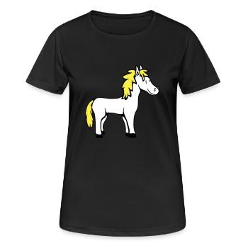 cheval mignon poney poulain cheval fille mignon bande dessinée - T-shirt respirant Femme - noir - Devant - AI Model Female 172 light (172cm)