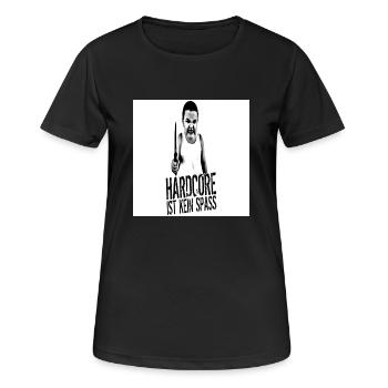 Hardcore is kein spass - Frauen T-Shirt atmungsaktiv - Schwarz - Vorne - AI Model Female 172 light (172cm)
