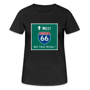 Route 66 Tee Shirt - Women's Breathable T-Shirt - black - Front - AI Model Female 172 light (172cm)