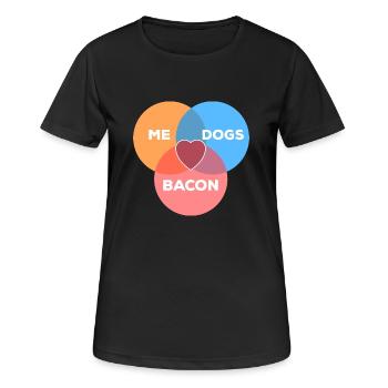moi + chiens + lard - T-shirt respirant Femme - noir - Devant - AI Model Female 172 light (172cm)