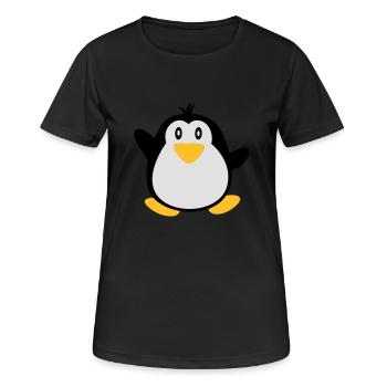 süßer Pinguine - Frauen T-Shirt atmungsaktiv - Schwarz - Vorne - AI Model Female 172 light (172cm)