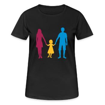 familie mutter mama mom muttertag vater papa und t - Frauen T-Shirt atmungsaktiv - Schwarz - Vorne - AI Model Female 172 light (172cm)