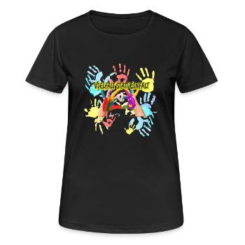 Vielfalt statt Einfalt - Frauen T-Shirt atmungsaktiv - Schwarz - Vorne - AI Model Female 172 light (172cm)