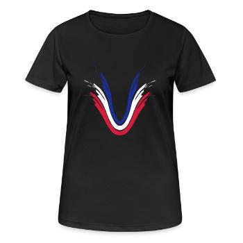 origine fan coups de pinceau france drapeau couleur - T-shirt respirant Femme - noir - Devant - AI Model Female 172 light (172cm)
